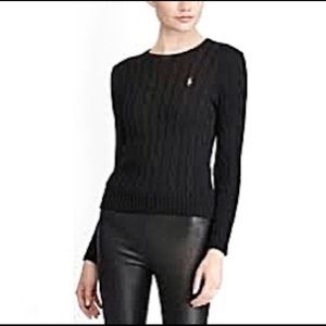 Ralph Lauren black cable knit sweater small